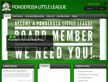 Tablet Screenshot of pondolittleleague.com